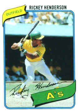 1980 Topps Card 482 Rickey Henderson RC