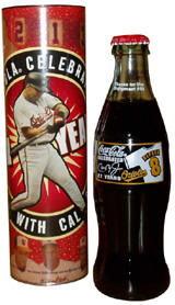 2001 Cal Ripken Coca - Cola Tribute Collectors Bottle