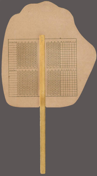 E. Nash publisher Baseball Glove Scorecard Fan Back