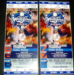 2000 World Series Full Phantom Tickets Yankees vs. Mets Subway Series